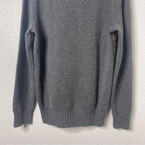 Eddie Bauer M Wool Blend Sweater V Neck Collared Classic Preppy Scholar Pullover - Picture 12 of 12